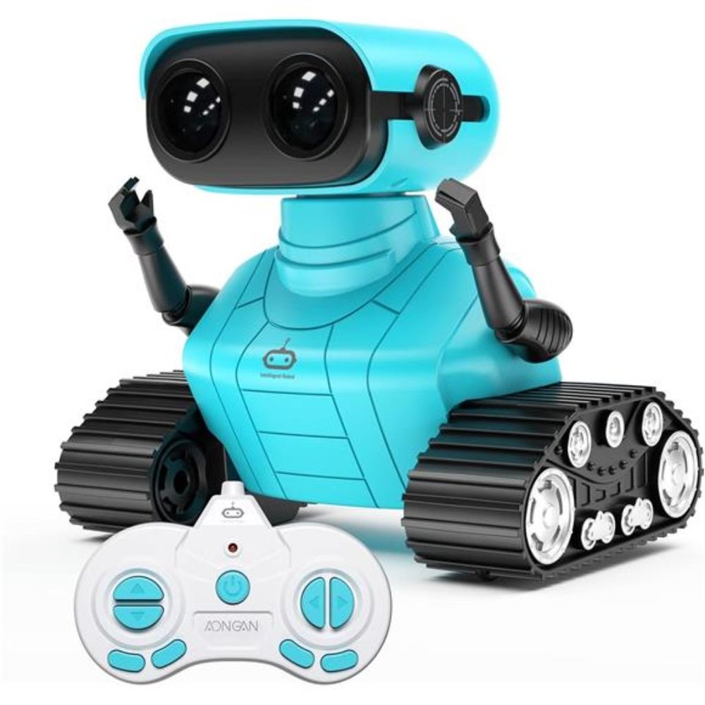 Remote Control Robot Toys for Kids, Dancing Singing Music LED Eyes Demo, (Blue)